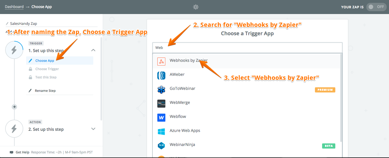 connect SalesHandy to Zapier