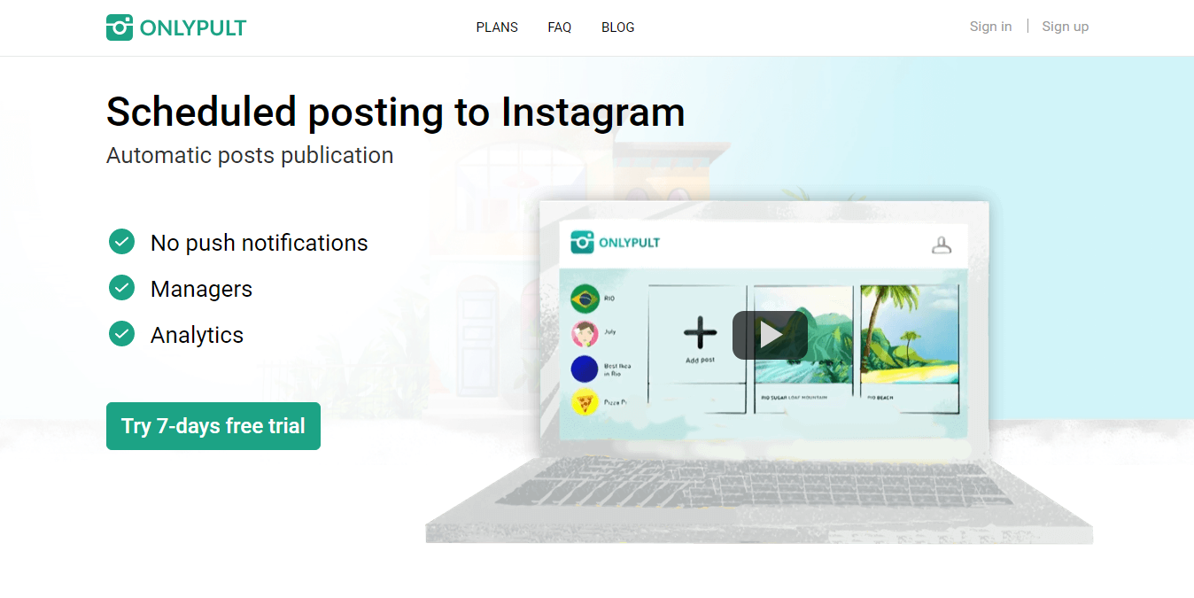 Onlypult - To Schedule Instagram post from Desktop