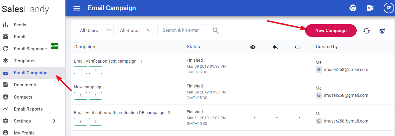 Create new mail merge camapign