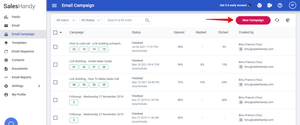 send 10000 emails without spamming using saleshandy campaigns