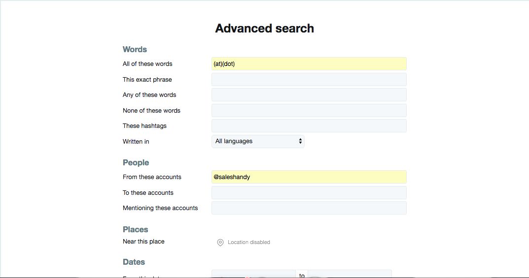 Advanced search