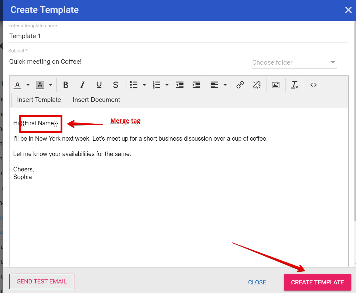Creating template to send mass emails without showing addresses