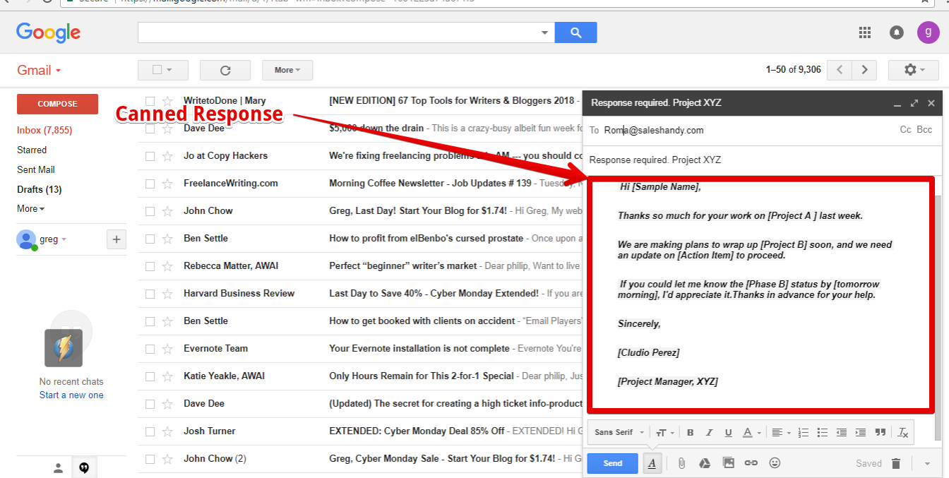 How to setup canned response in gmail 7