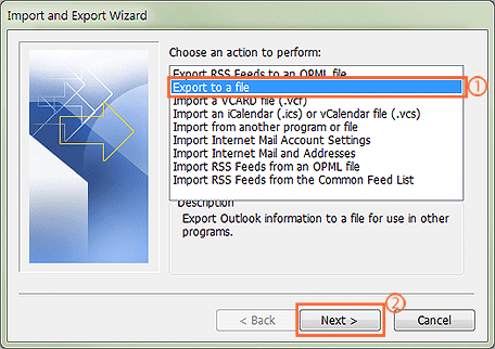 contactpersonen exporteren vanuit outlook 2