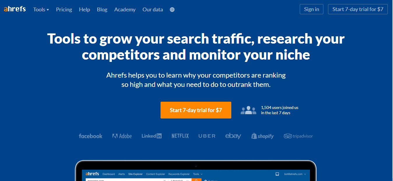 Ahrefs SEO link building tools