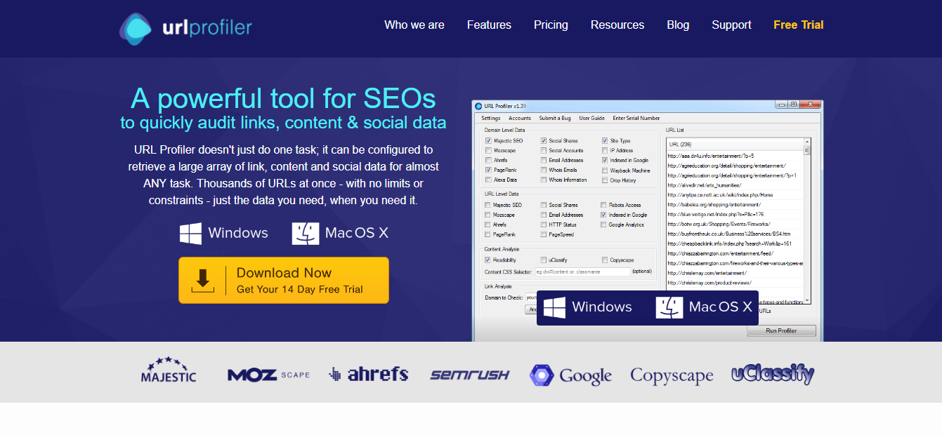 URL-profiler Link finding tools