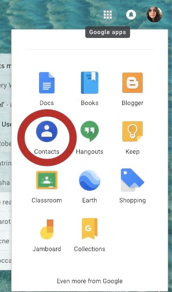 Contacts from google