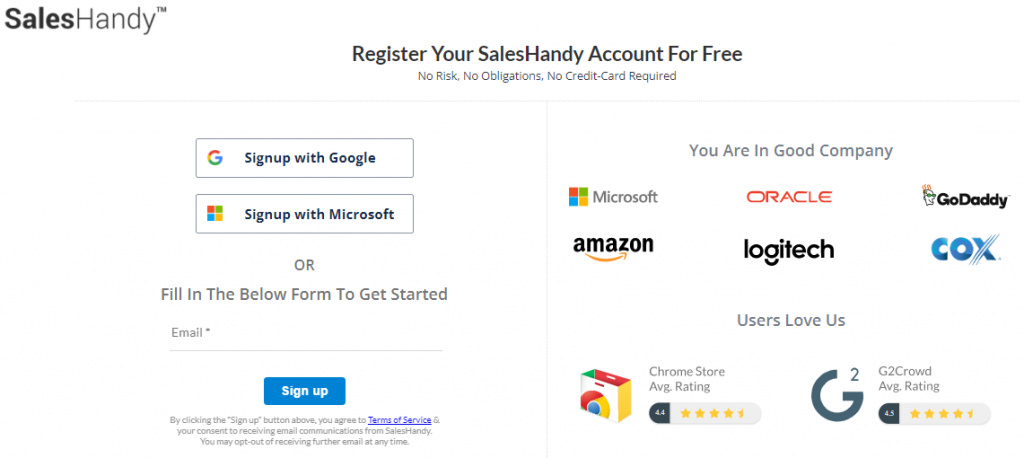 Free account registration