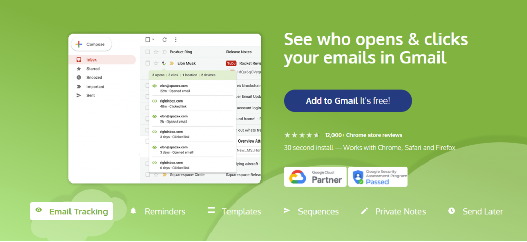 Right Inbox tool for Gmail