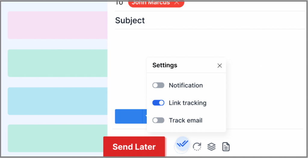 Saleshandy blue tick notification for Email tracking