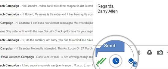 Email scheduling timer