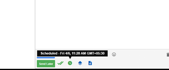 Email scheduling message