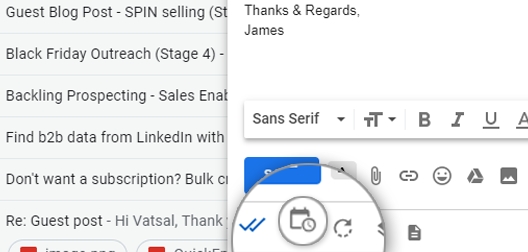 scheduling an email
